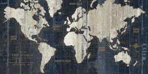 Panoramic | Old World Map Blue Wall Mural Maps & Flags Maps & Flags