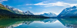 Panoramic | Upper Trail Lake Seward, Alaska Wallpaper Mural Extra Large Extra Large