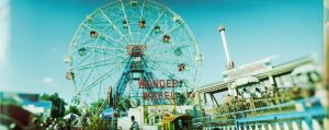 Panoramic | Wonder Wheel At Coney Island Wall Mural Activities & Leisure Activities & Leisure