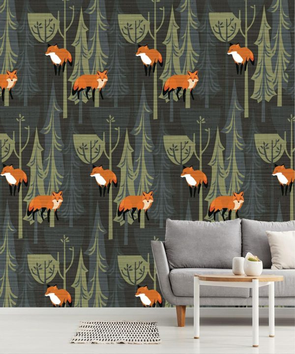 Patterns | Fox Mix Mural Wallpaper Colors Colors