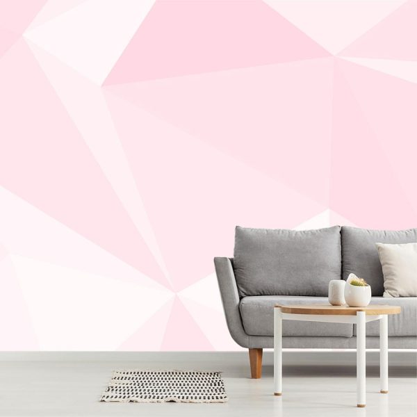 Patterns | Pink Geometric Triangular Wall Mural Art & Graphics Art & Graphics