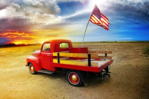 Seasonal | American Vintage Red Truck Mural Wallpaper Seasonal Seasonal