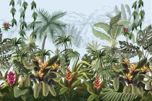 Seasonal | Jungle Trees And Flowers Wall Mural Seasonal Seasonal