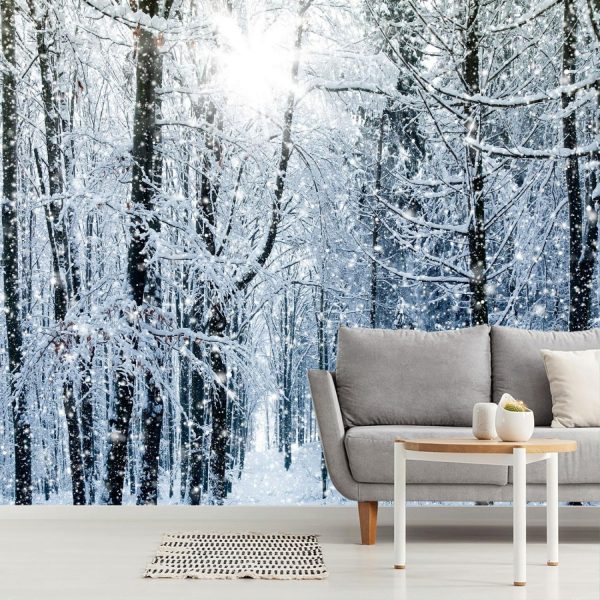 Seasonal | Snowy Winter Forest Mural Wallpaper Forests Forests