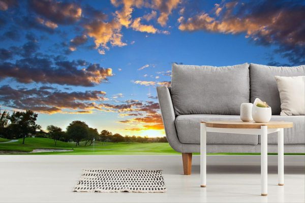 Seasonal | Sunset Over Golf Course Wall Mural Seasonal Seasonal