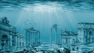 Seasonal | Underwater Landscape With Ruins Wall Mural Architectural Architectural