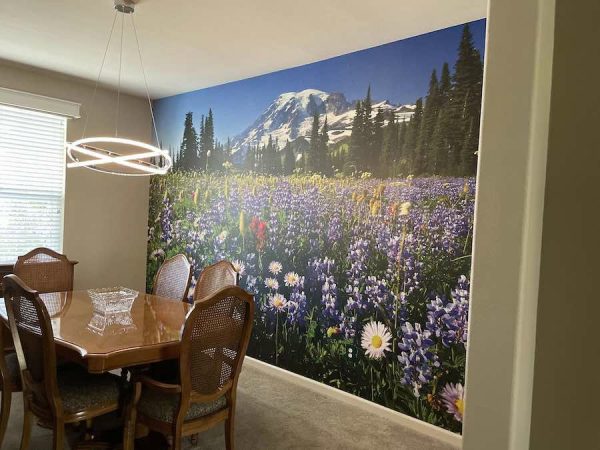 Seasonal | Wildflowers, Mt Rainier Wall Mural Flowers Flowers