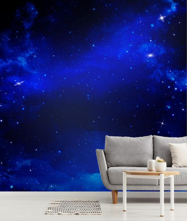 Space | Blue Starry Sky Mural Wallpaper Space Space