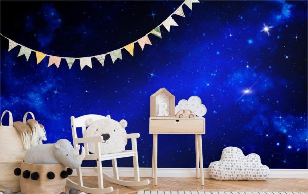 Space | Blue Starry Sky Mural Wallpaper Space Space