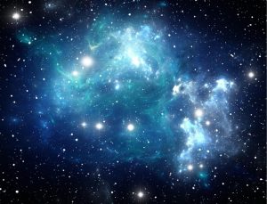 Space | Bright Blue Nebula Mural Wallpaper Space Space