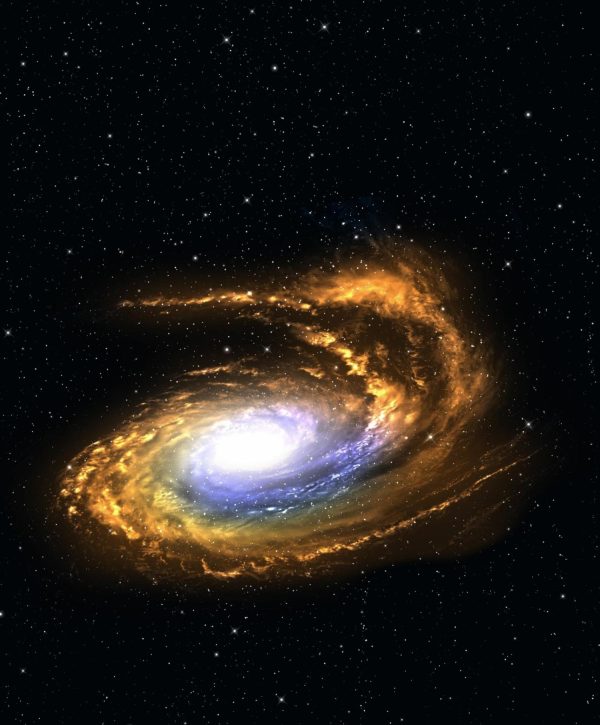 Space | Colorful Three Arm Spiral Galaxy Wall Mural Space Space