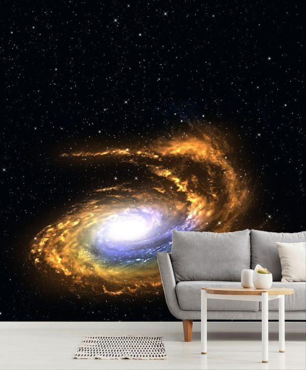 Space | Colorful Three Arm Spiral Galaxy Wall Mural Space Space