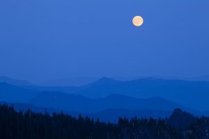 Space | Full Moon, Cascade Mountain Mural Wallpaper Space Space