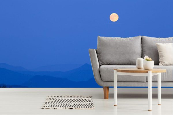 Space | Full Moon, Cascade Mountain Mural Wallpaper Space Space