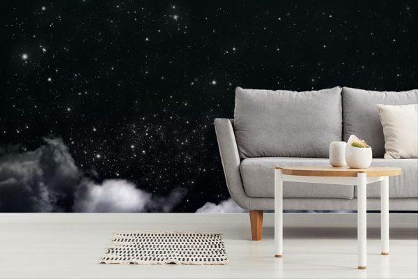 Space | Night Sky with Clouds and Stars Wallpaper Mural Space Space