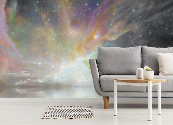 Space | Quiet Waters and Starry Sky Mural Wallpaper Space Space