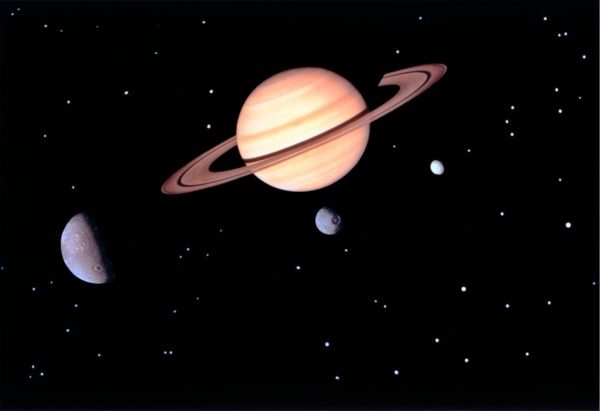 Space | Saturn & 3 Moons Wall Mural Space Space