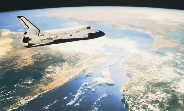 Space | Shuttle In Orbit Mural Wallpaper Space Space