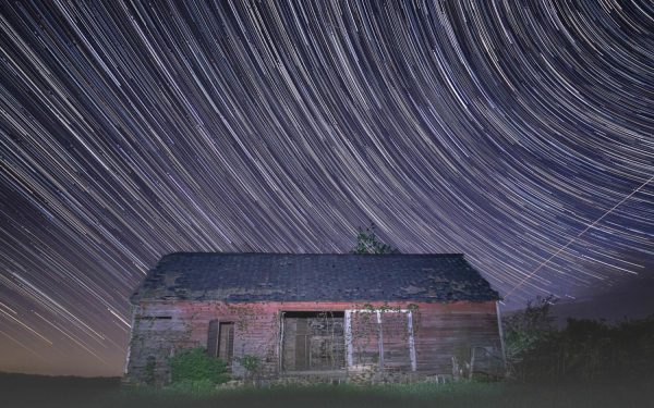 Space | Star Trails Over Barn Wall Mural Space Space