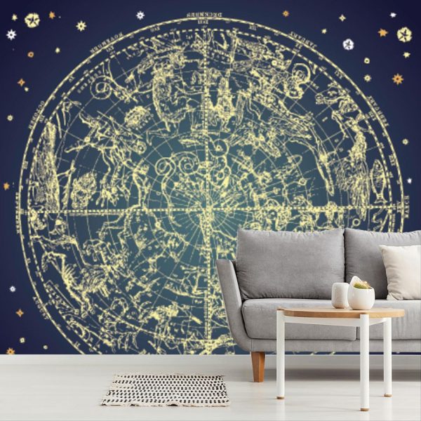 Space | Vintage Zodiac Constellations Wall Mural Space Space