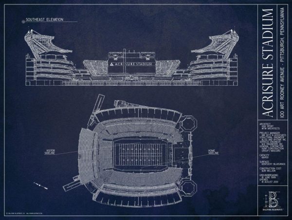 Sports | Acrisure Stadium Blueprint Wall Mural Sports Sports