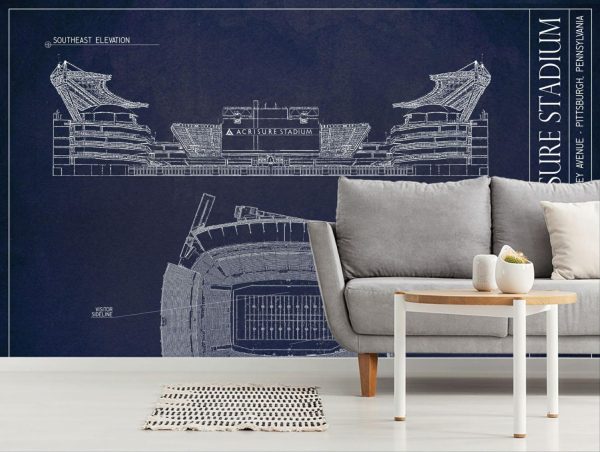 Sports | Acrisure Stadium Blueprint Wall Mural Sports Sports