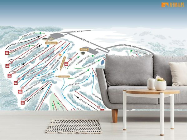 Sports | Afton Alps Ski Trail Map Wall Mural Maps & Flags Maps & Flags