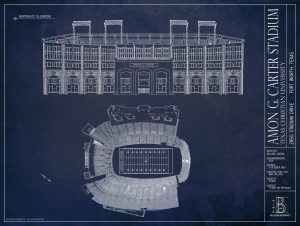 Sports | Amon G. Carter Stadium Blueprint Wall Mural Sports Sports