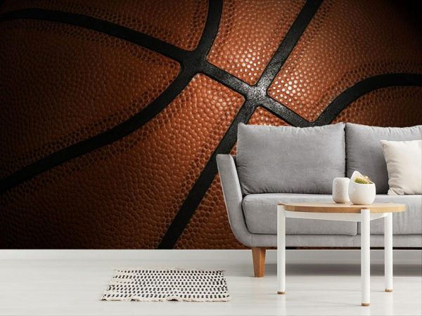 Sports | Basketball Close-Up Mural Wallpaper Kids Rooms Kids Rooms