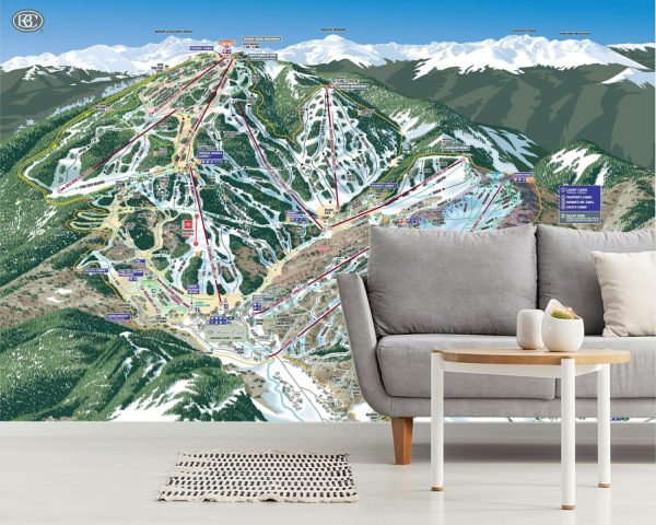 Sports | Beaver Creek Ski Trail Map With Legend Wall Mural Maps & Flags Maps & Flags