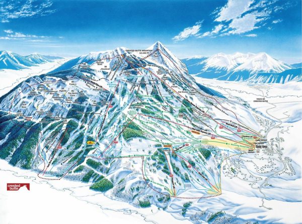 Sports | Crested Butte Ski Trail Map Wall Mural Maps & Flags Maps & Flags