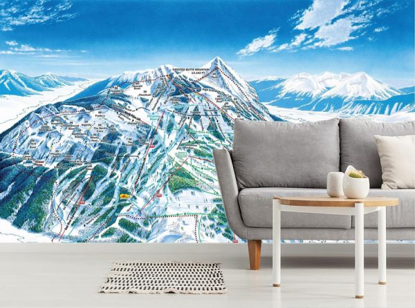 Sports | Crested Butte Ski Trail Map Wall Mural Maps & Flags Maps & Flags