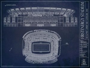 Sports | FirstEnergy Stadium Blueprint Wall Mural Architectural Architectural