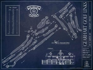 Sports | Gearhart Golf Links Blueprint Wall Mural Sports Sports