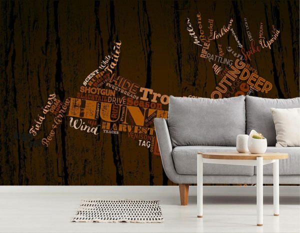 Sports | Hunting Word Cloud – Brown Wall Mural Sports Sports