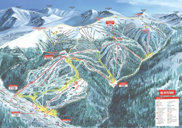 Sports | Keystone Ski Trail Map With Legend Wall Mural Maps & Flags Maps & Flags