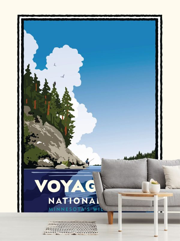 Sports | National Parks Voyageurs Fishing Mural Wallpaper Sports Sports