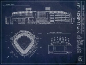 Sports | New Comiskey Park Blueprint Mural Wallpaper Sports Sports