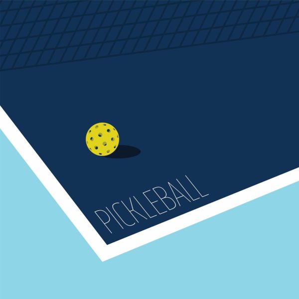 Sports | Pickleball Court And Ball Wallpaper Mural Sports Sports