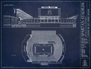 Sports | Spartan Stadium Blueprint Wall Mural Sports Sports