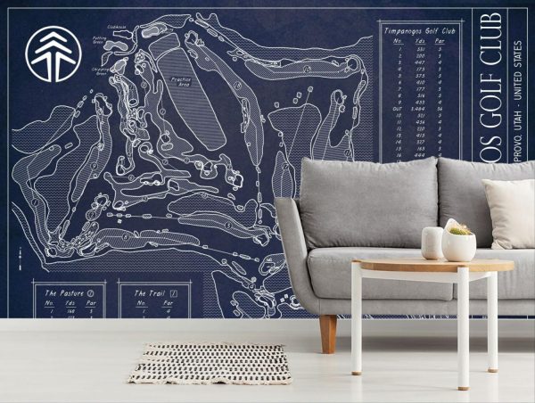 Sports | Timpanogos Golf Club Blueprint Wall Mural Sports Sports