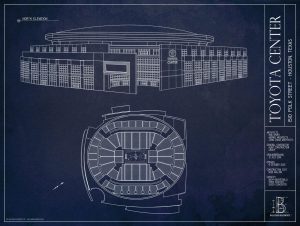 Sports | Toyota Center Blueprint Wall Mural Sports Sports