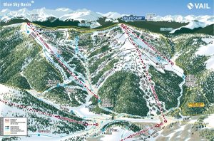 Sports | Vail Blue Sky Basin Ski Trail Map With Legend Wall Mural Maps & Flags Maps & Flags