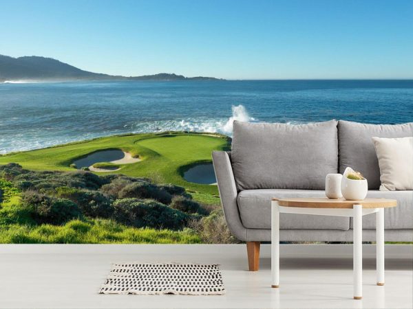 Sports | Waves Crashing at Pebble Beach Golf LinksWallpaper Mural Sports Sports