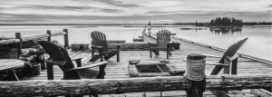 Styles | Adirondack Chairs On A Wooden Pier Wall Mural Beach & Tropical Beach & Tropical