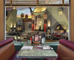 Styles | Chinese Theatre Diner Booth Wall Mural Architectural Architectural