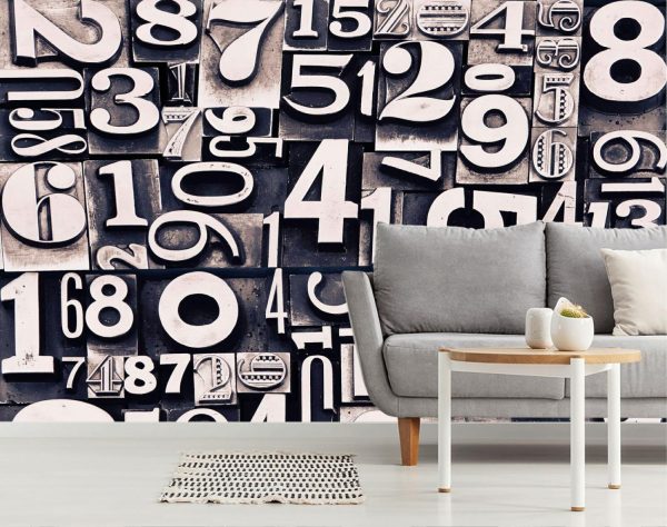 Styles | Old Metal Numbers Wall Mural Styles Styles