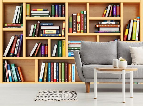 Textures & Backgrounds | 3D Bookshelf Wall Mural Activities & Leisure Activities & Leisure