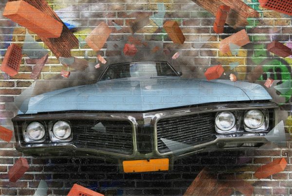 Textures & Backgrounds | 3D Car Graffiti On A Brick Wall Mural Art & Graphics Art & Graphics