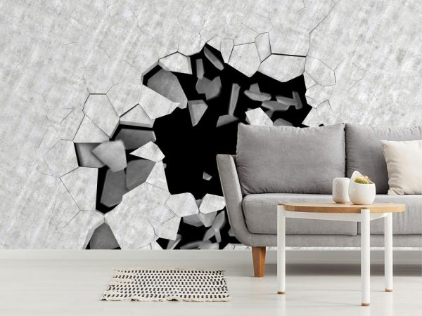 Textures & Backgrounds | Cracked Hole In Concrete Floor Mural Textures & Backgrounds Textures & Backgrounds